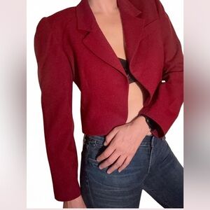 Vintage Doncaster Cropped Red Blazer – Size 10